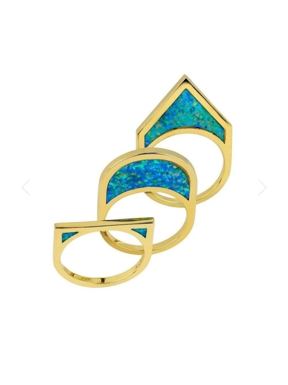 nOir Jewelry Gold and Blue Multi-Finger Ring